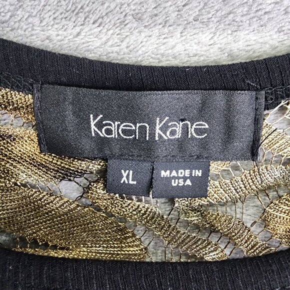 Women's Karen Kane Top Blouse Abstract Patterned Batwing Sleeve Size XL - Picture 5 of 9